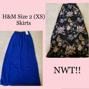 H&M Lot 2 Chiffon Skirts Sz 2 NWT